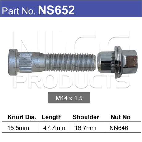 Stud & Nut NS652 - Nice Products | Universal Auto Spares