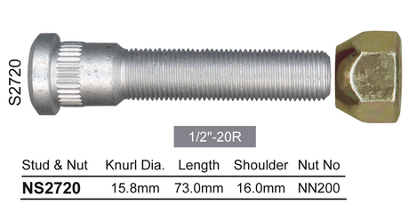 Long Stud & Nut NS2720 - Nice Products | Universal Auto Spares