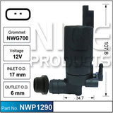 Washer Pump NWP1290 - Nice Products | Universal Auto Spares