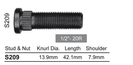 Wheel Stud S209-100 - Nice Products | Universal Auto Spares