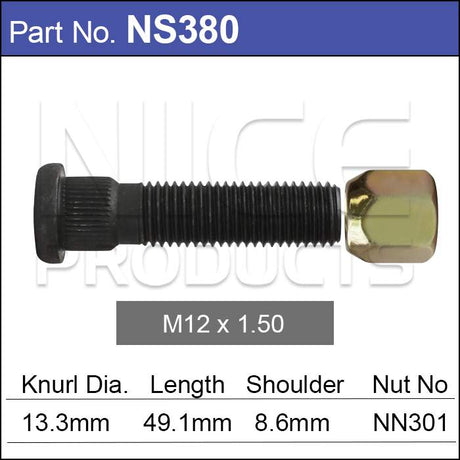 Stud & Nut NS380 - Nice Products | Universal Auto Spares