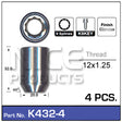 Lock nuts (4 pcs + key) K432-4 - Nice Products | Universal Auto Spares