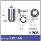 Lock nuts (4 pcs + key) K239-4 - Nice Products | Universal Auto Spares