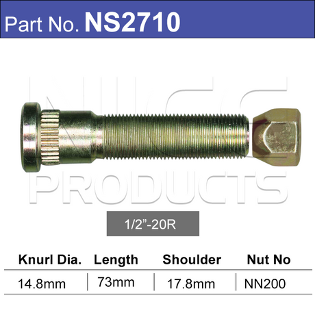 Long Stud & Nut NS2710 - Nice Products | Universal Auto Spares