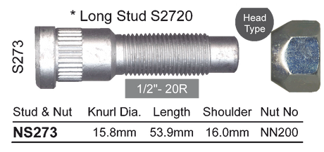 Stud & Nut NS273 - Nice Products | Universal Auto Spares