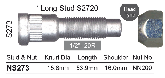 Stud & Nut NS273 - Nice Products | Universal Auto Spares