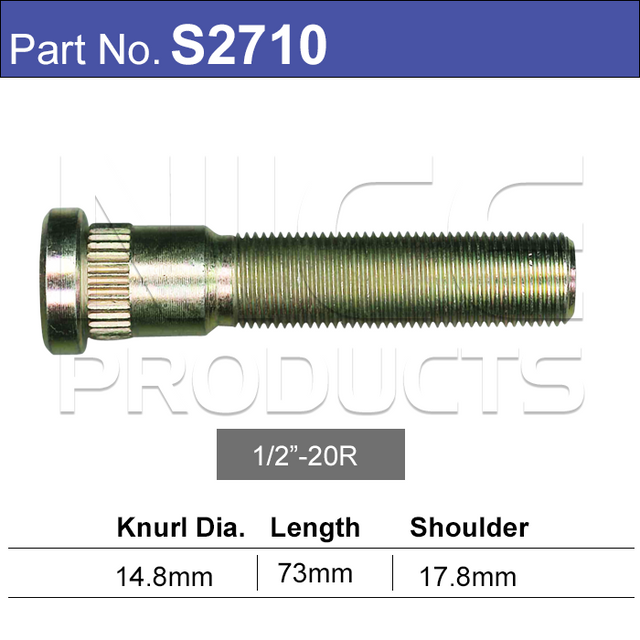 Long wheel stud S2710 - Nice Products | Universal Auto Spares