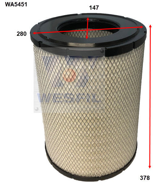 Air Filter HDA6008 Fits Hino WA5451 - Wesfil | Universal Auto Spares