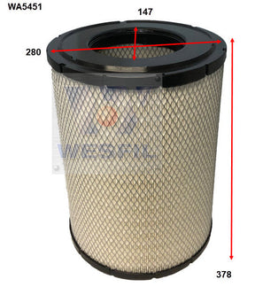 Air Filter HDA6008 Fits Hino WA5451 - Wesfil