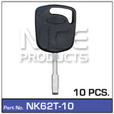 Key Blank W/Trans (10) NK62T-10 - Nice Products | Universal Auto Spares