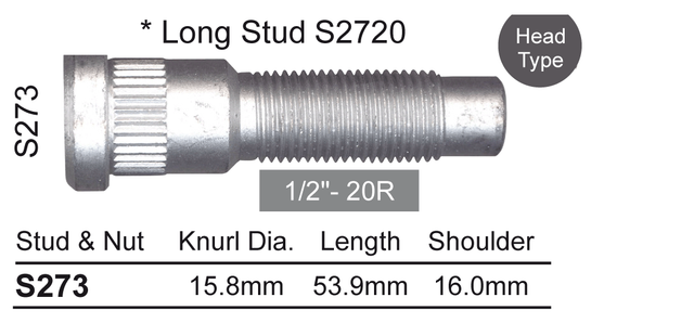 Wheel Stud S273 - Nice Products | Universal Auto Spares