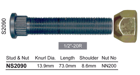 Long Stud & Nut NS2090 - Nice Products | Universal Auto Spares