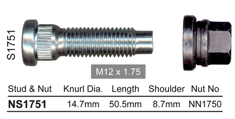 Stud & Nut NS1751 - Nice Products | Universal Auto Spares