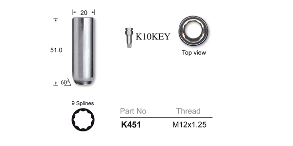 Chrome Nut Tapered K451 - Nice Products | Universal Auto Spares