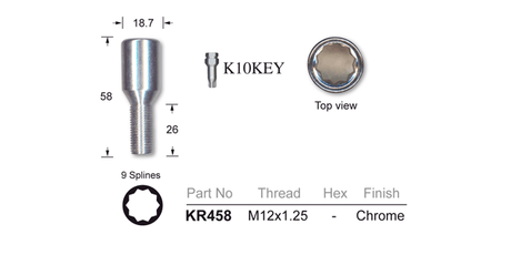 One Piece Stud KR458 - Nice Products | Universal Auto Spares