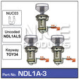 Door Lock set 3 NDL1A-3 - Nice Products | Universal Auto Spares