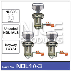 Door Lock set 3 NDL1A-3 - Nice Products | Universal Auto Spares