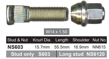 Stud & Nut NS603 - Nice Products | Universal Auto Spares