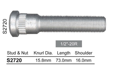 Long wheel stud S2720-100 - Nice Products | Universal Auto Spares