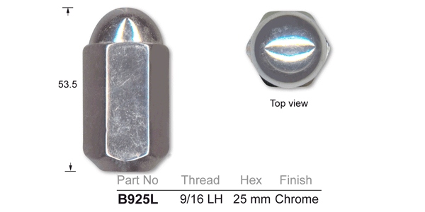 Chrome Nut B925L - Nice Products | Universal Auto Spares