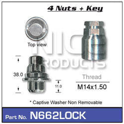 Lock Nuts (set of 4) N662LOCK - Nice Products | Universal Auto Spares