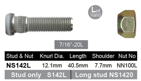 Stud & Nut NS142L - Nice Products | Universal Auto Spares