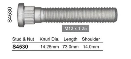 Long wheel stud S4530-100 - Nice Products | Universal Auto Spares