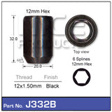 Black Nut Tapered J332B - Nice Products | Universal Auto Spares