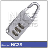Combination Lock Silver NC3S - Nice Products | Universal Auto Spares