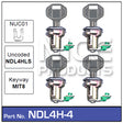 Door Lock set 4 NDL4H-4 - Nice Products | Universal Auto Spares