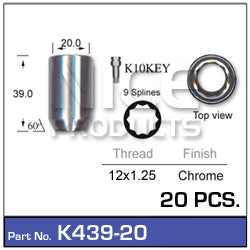 Locknuts 20PC K439-20 - Nice Products | Universal Auto Spares