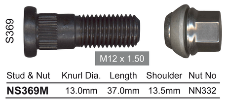Stud & Nut NS369M - Nice Products | Universal Auto Spares