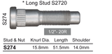 Wheel Stud S274 - Nice Products | Universal Auto Spares