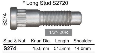 Wheel Stud S274 - Nice Products | Universal Auto Spares