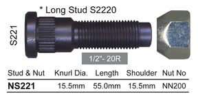 Wheel Stud & Nut NS221 - Nice Products | Universal Auto Spares
