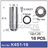 Lock Nuts 16+Key K451-16 - Nice Products | Universal Auto Spares