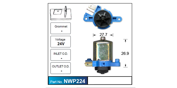 Washer Pump NWP224 - Nice Products | Universal Auto Spares