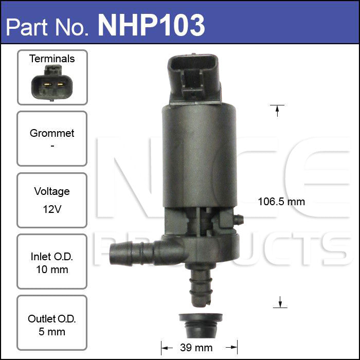 Headlamp Pump NHP103 - Nice Products | Universal Auto Spares
