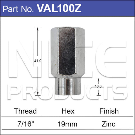 Wheel Nut VAL100Z - Nice Products | Universal Auto Spares