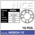 Wheel Spacers 10pcs (5 Pairs) WS804-10 - Nice Products | Universal Auto Spares