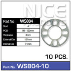 Wheel Spacers 10pcs (5 Pairs) WS804-10 - Nice Products | Universal Auto Spares
