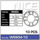 Wheel Spacers 10pcs (5 Pairs) WS804-10 - Nice Products | Universal Auto Spares