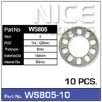 Wheel Spacers 10pcs (5 Pairs) WS805-10 - Nice Products | Universal Auto Spares