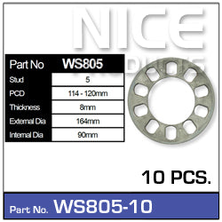 Wheel Spacers 10pcs (5 Pairs) WS805-10 - Nice Products | Universal Auto Spares