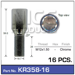 One Piece Stud 16 + K10 key KR358-16 - Nice Products | Universal Auto Spares