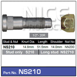 Stud & Nut NS210 - Nice Products | Universal Auto Spares