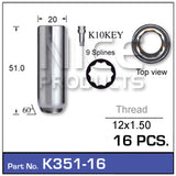 Wheel ‘Nuts Pack (16) K351-16 - Nice Products | Universal Auto Spares