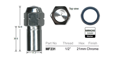 Chrome Wheel Nut MF231 - Nice Products | Universal Auto Spares