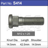 Wheel Stud S414 - Nice Products | Universal Auto Spares