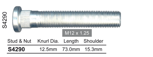 Long wheel stud S4290 - Nice Products | Universal Auto Spares